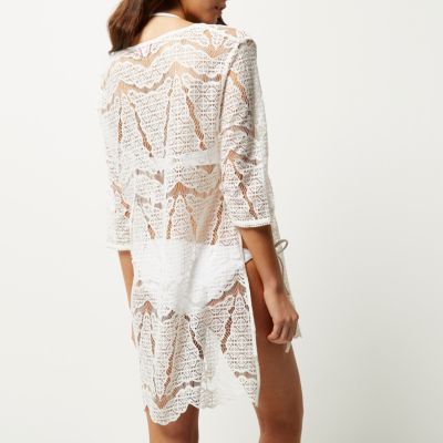 White lace cover-up tunic